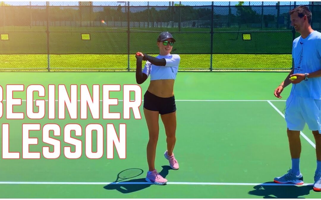 Beginner Tennis Lesson | Forehand, Backhand & Serve